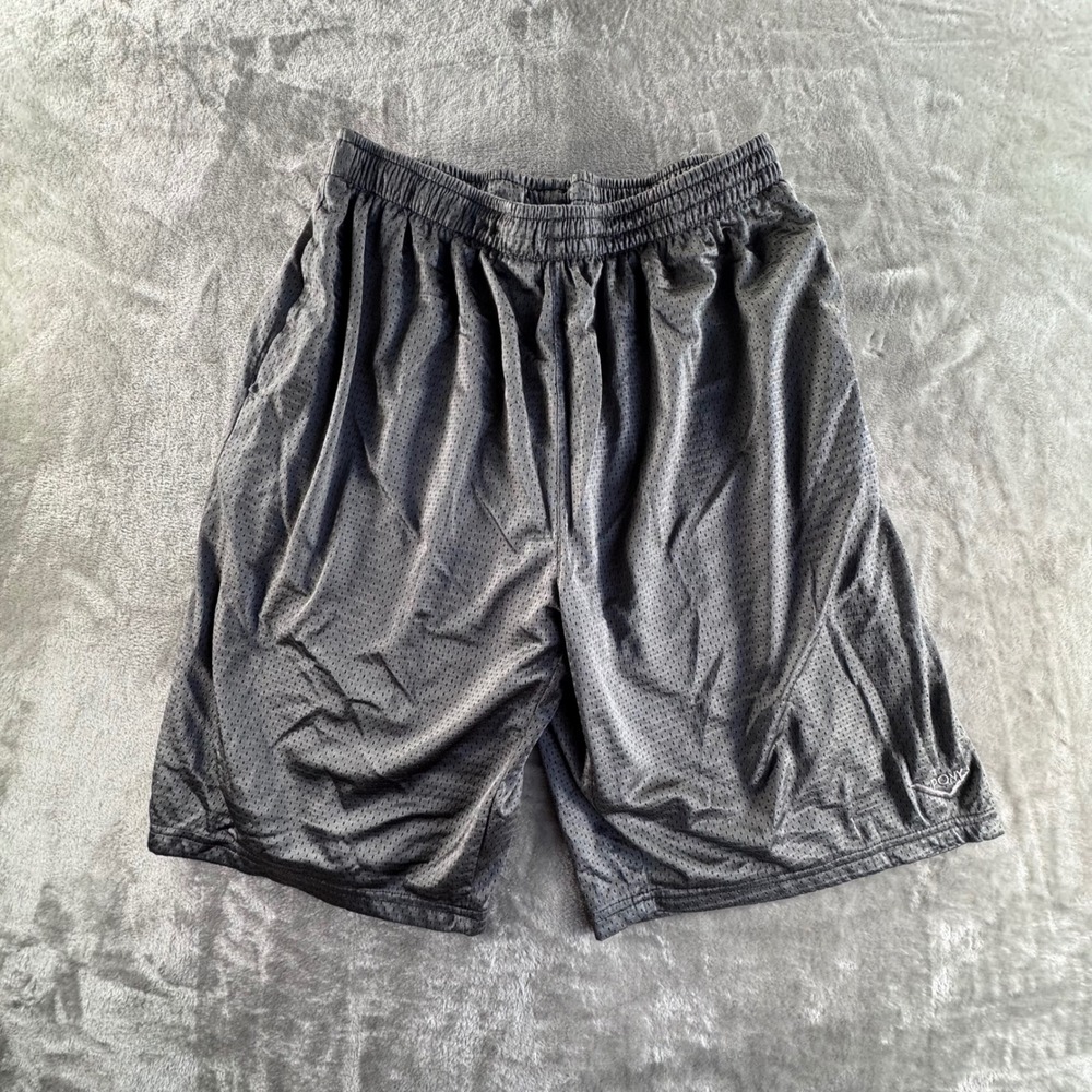 Pony‎ Dazzle Gym Shorts Mens XL Gray Y2K Vintage Basketball Athletic Mesh Baggy